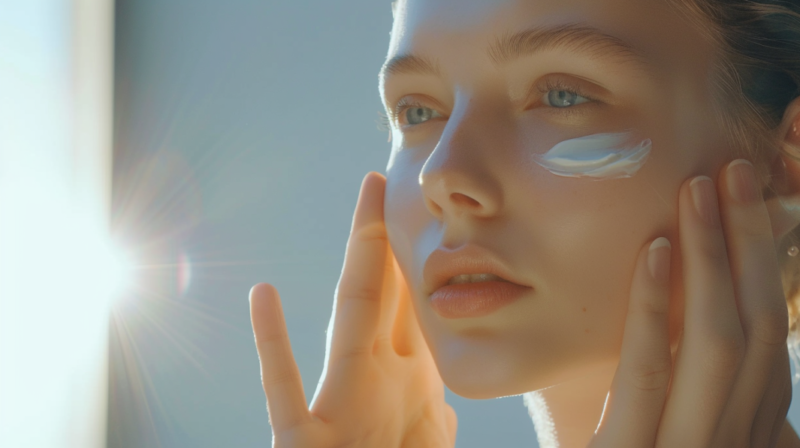 A Woman Applying an Expired Skincare Product to Her Face