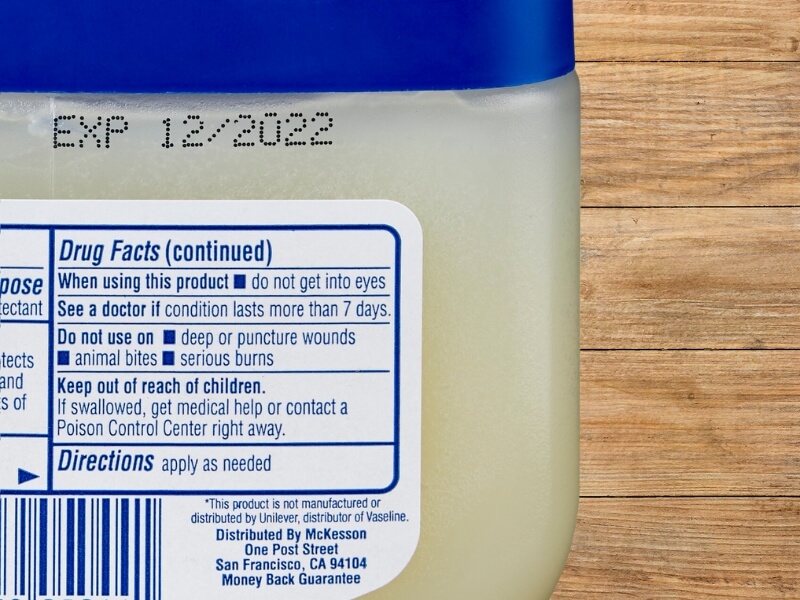 Ingredients and Expiration Date of Vaseline